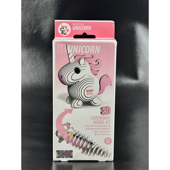 EUGY Unicorn 3D Cardboard Model Kit 014 Eco Friendly Biodegradable Toy - Picture 1 of 5